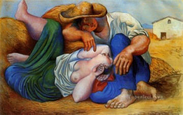 パブロ・ピカソ Painting - 昼寝 昼寝をする農民たち 1932 年 キュビスト パブロ・ピカソ